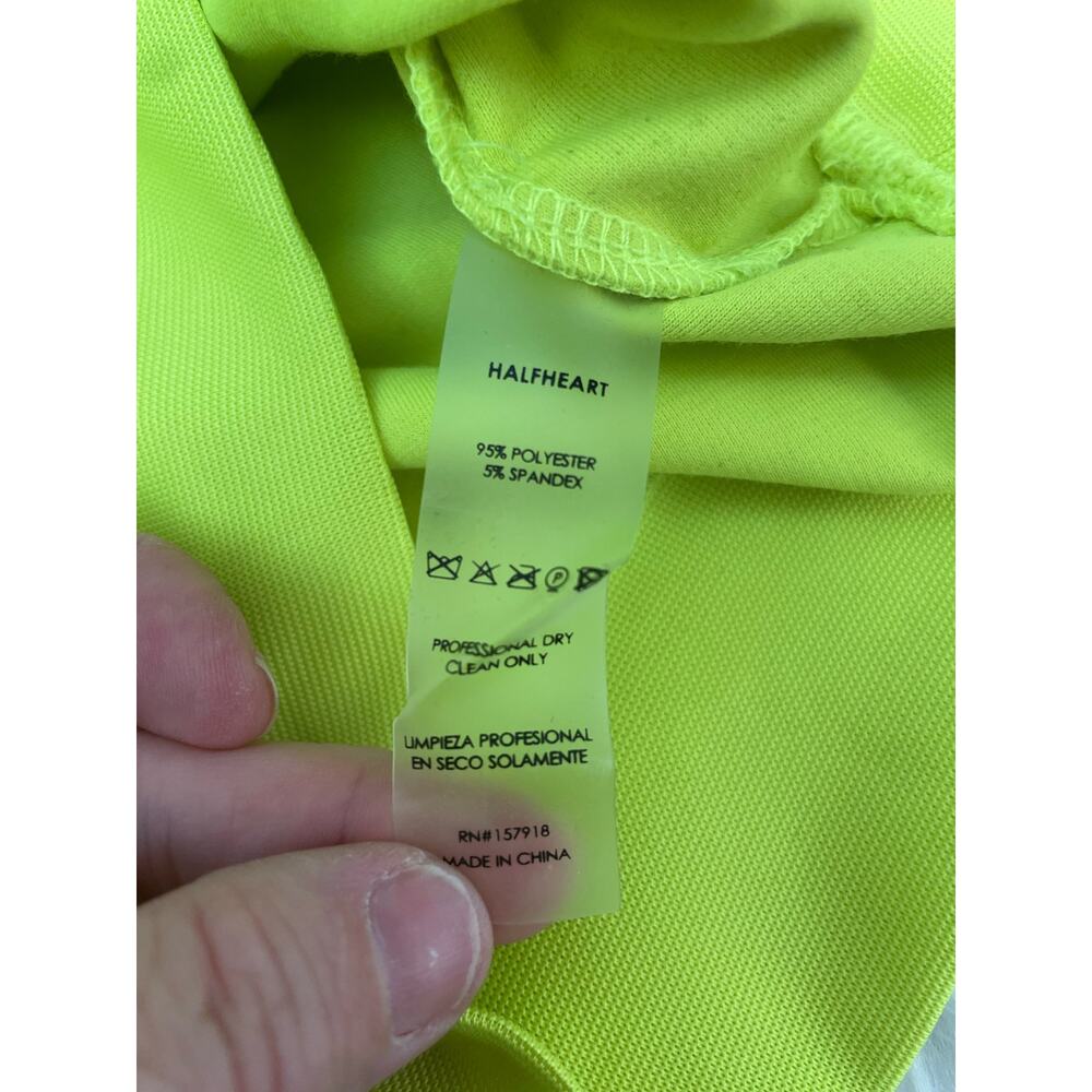 Neon Half Heart Set 2-Piece Bright Yellow Green GUC Women's Medium - Picture 7 of 7
